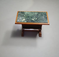 Magazine holder with green marble top 1960's.