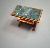 Magazine holder with green marble top 1960's.