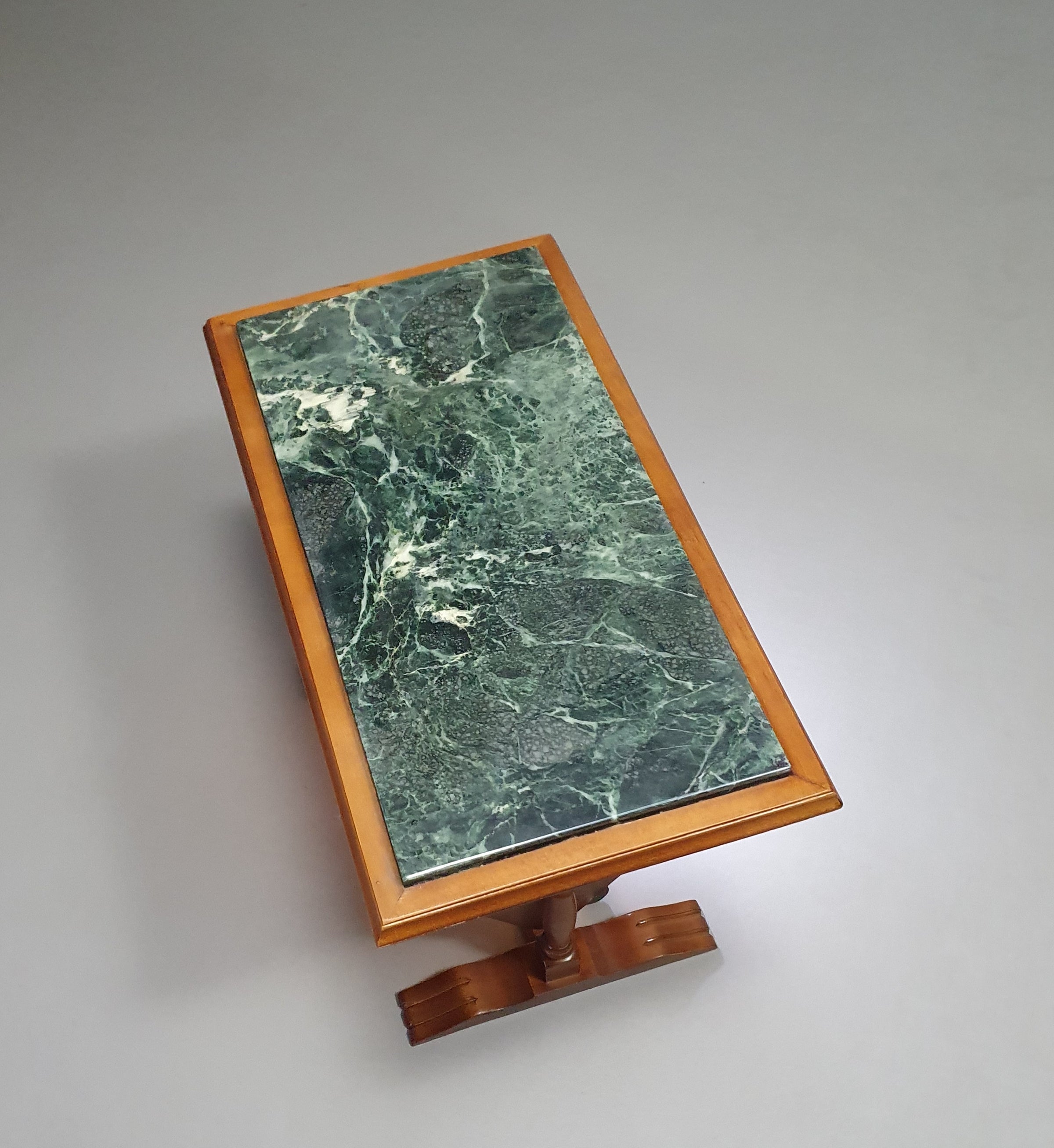 Magazine holder with green marble top 1960's.