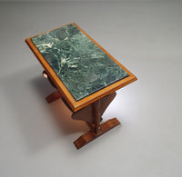 Magazine holder with green marble top 1960's.