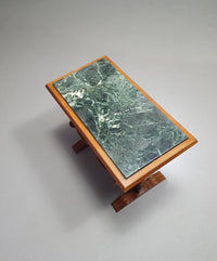 Magazine holder with green marble top 1960's.