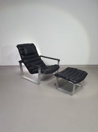 PULKKA LOUNGE CHAIR WITH OTTOMAN BY ILMARI LAPPALAINEN FOR ASKO 1960