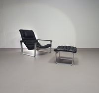 PULKKA LOUNGE CHAIR WITH OTTOMAN BY ILMARI LAPPALAINEN FOR ASKO 1960