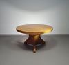 Blonde oakwood brutalist dining table 1970's