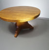 Blonde oakwood brutalist dining table 1970's