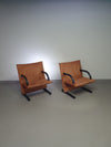 2 x Designed by Burkhard Vogtherr. Manufactured by Arflex in Italy. Post-Modern ’T-Line’ armchair