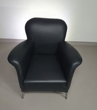 3 x rare Fauteuil/ model Turn /black leather / Bert Plantagie in mint condition.