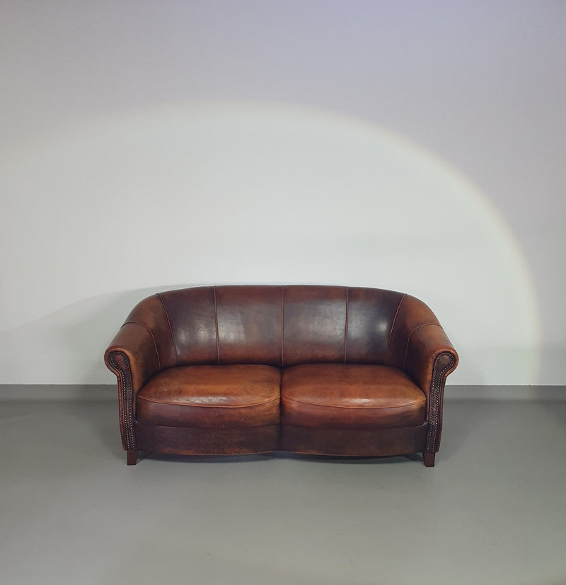 Beautiful subtly designed sheep leather sofa from the Joris brand