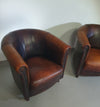 Sheep leather club chair