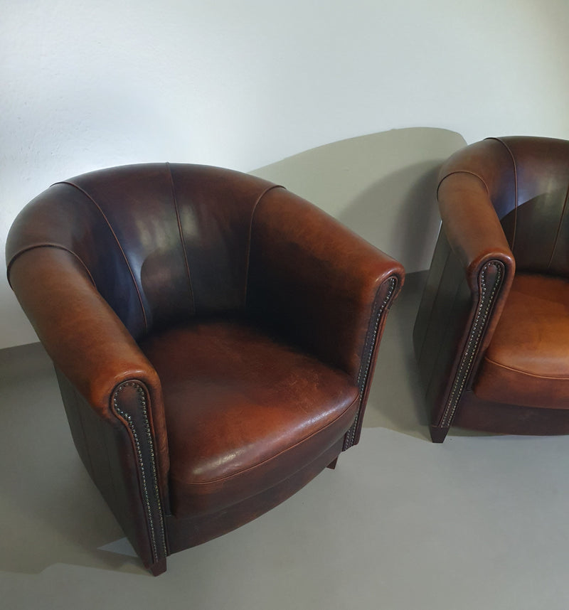 Sheep leather club chair