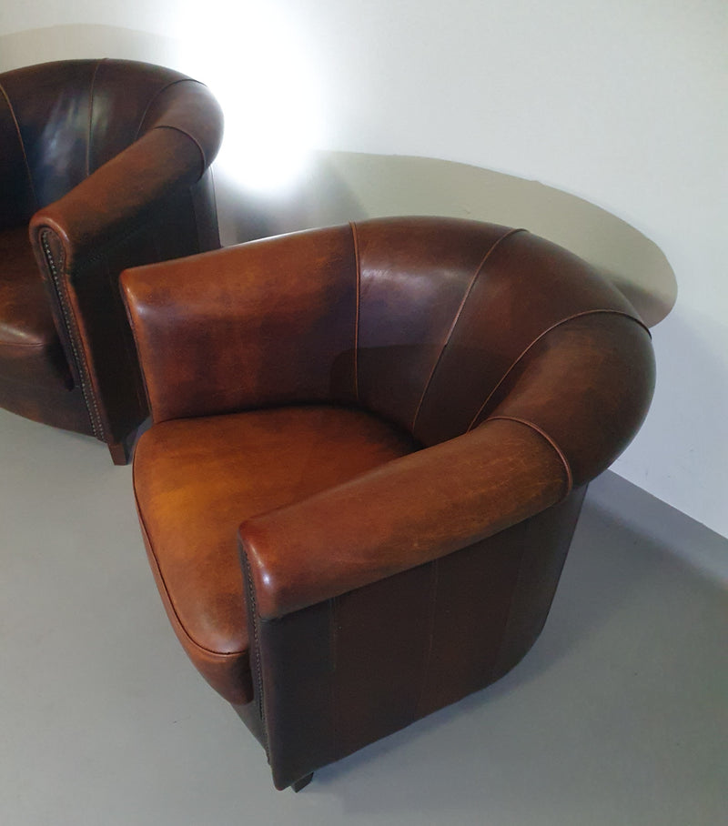 Sheep leather club chair