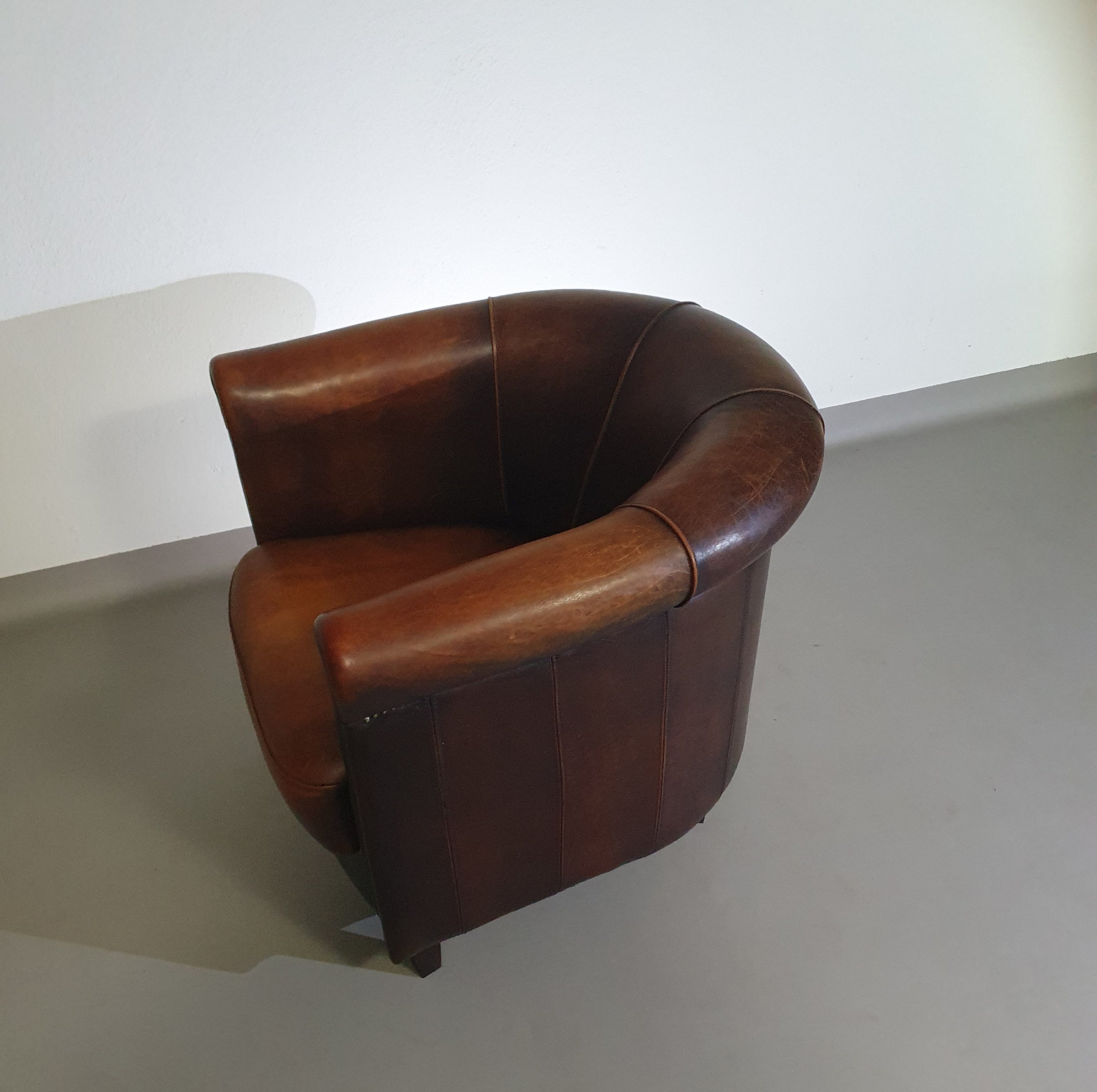 Sheep leather club chair