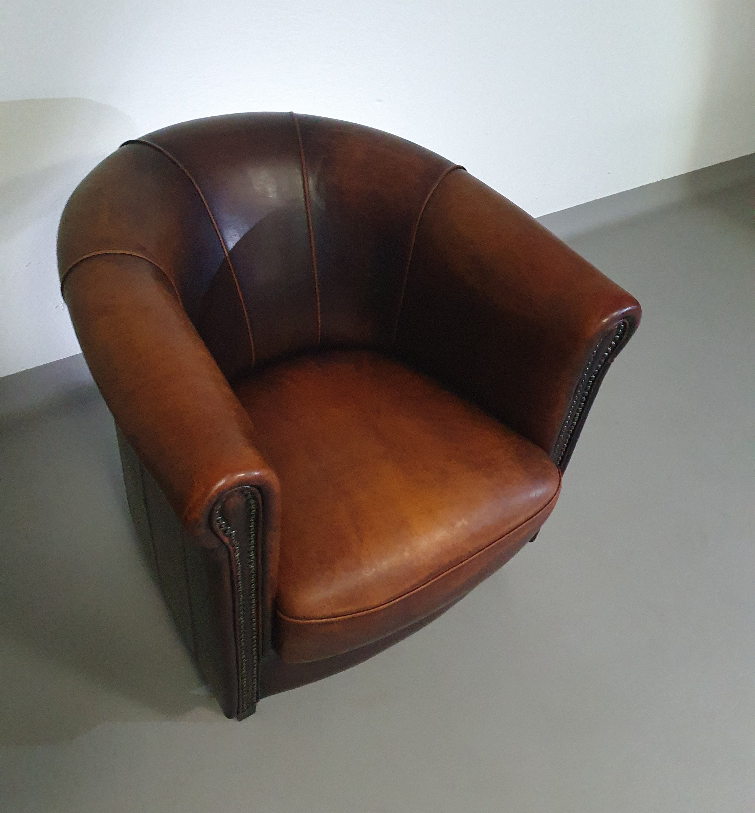 Sheep leather club chair