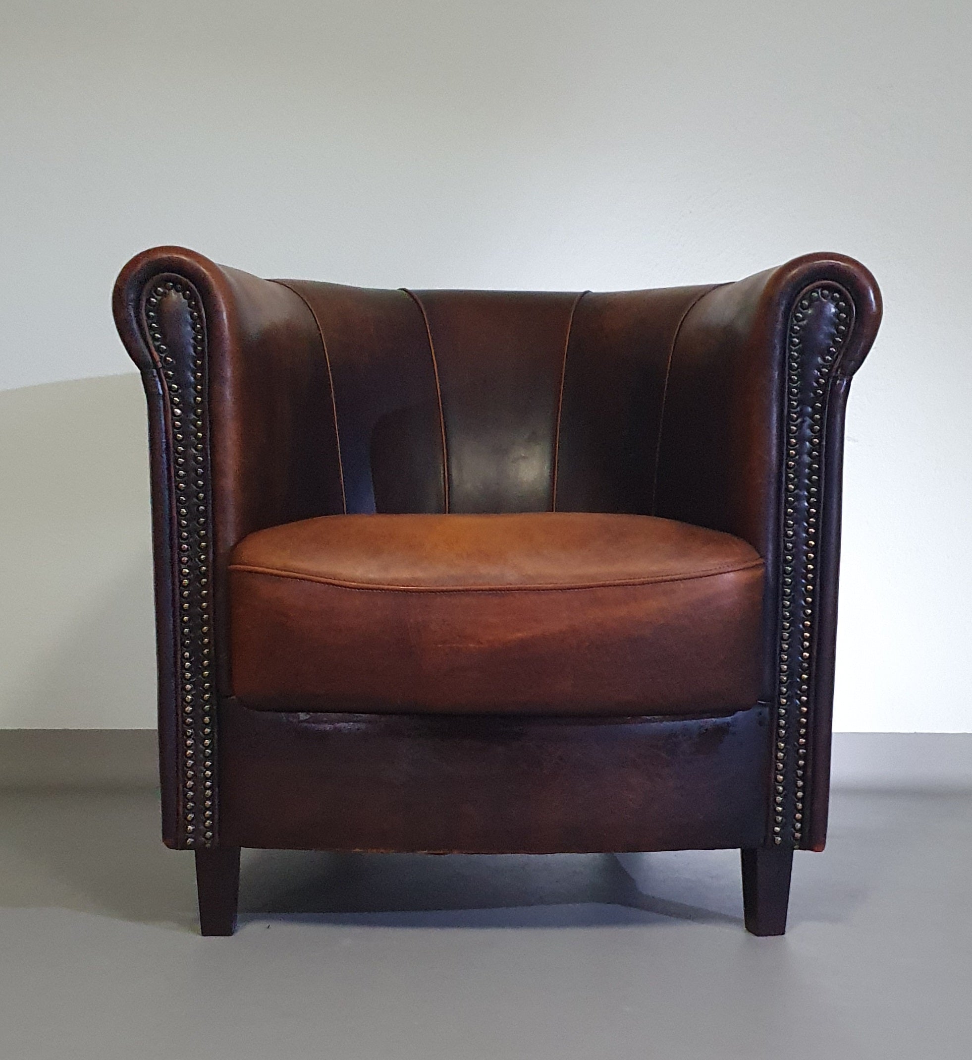 Sheep leather club chair