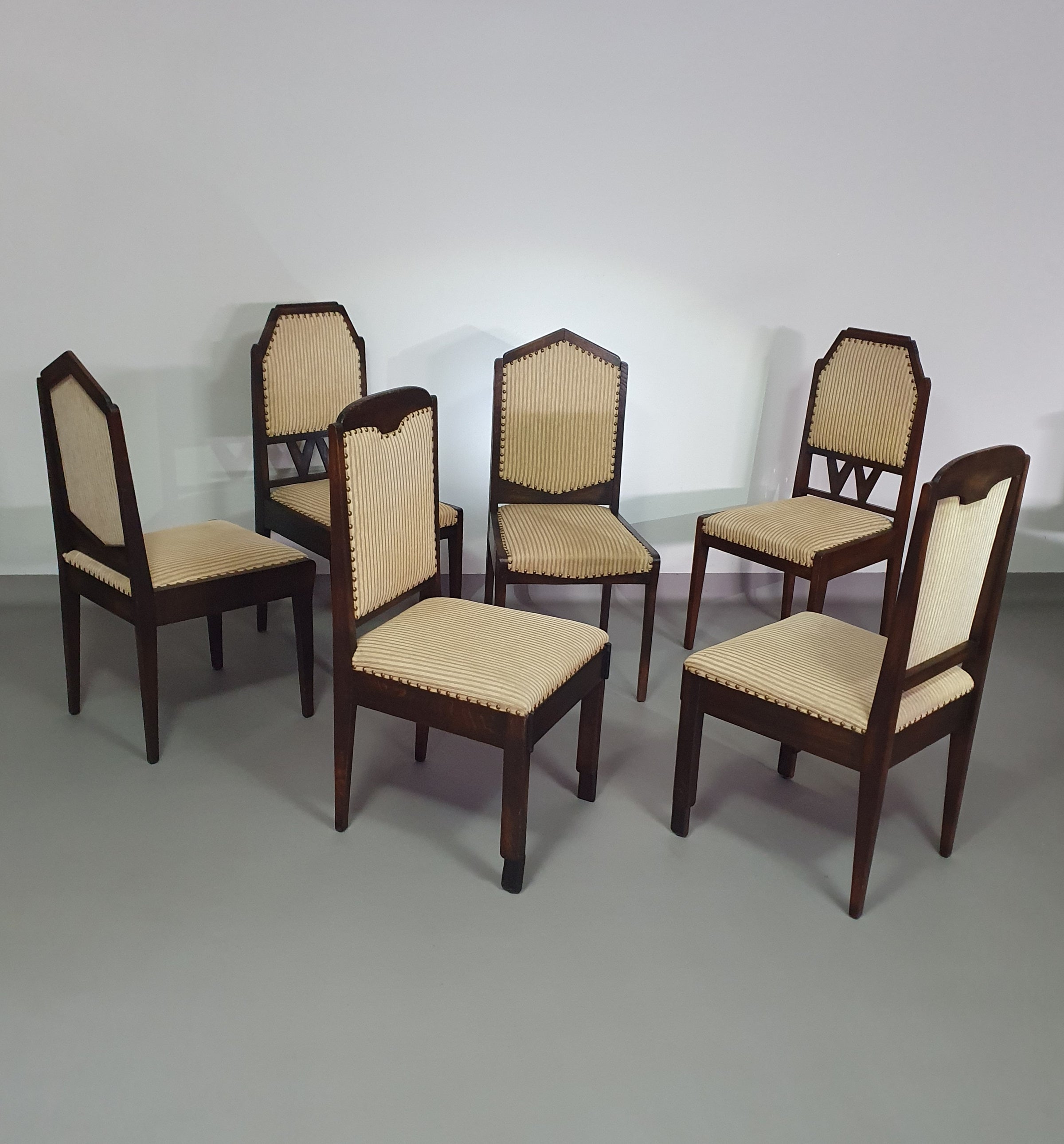 Set of 6 , Art Deco chairs 60's