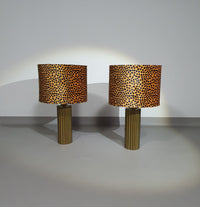 Pair of Kullmann brass table lamps