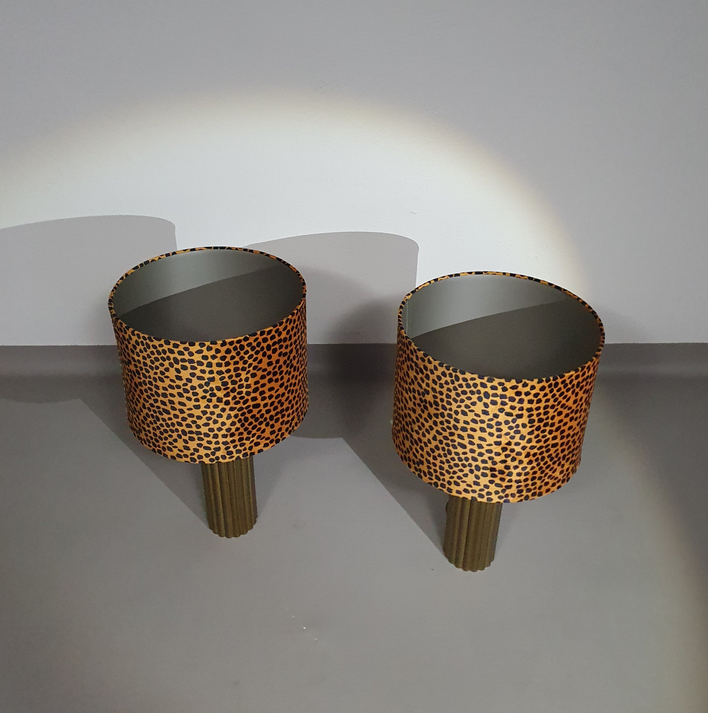 Pair of Kullmann brass table lamps