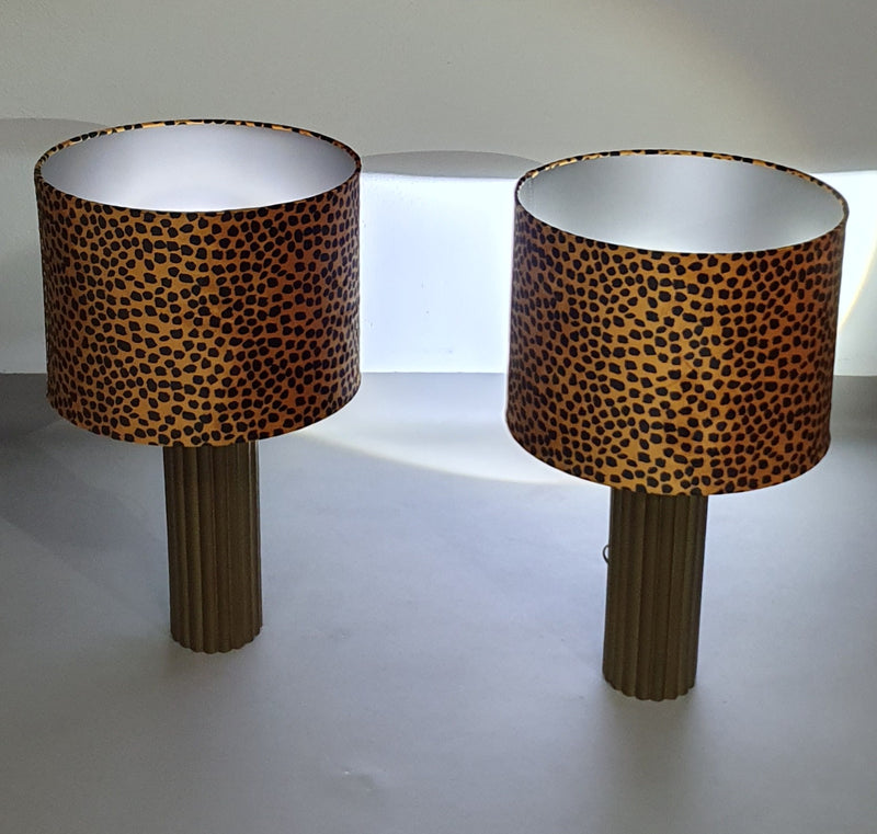 Pair of Kullmann brass table lamps