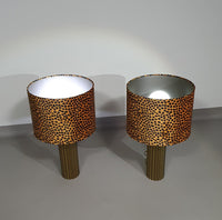 Pair of Kullmann brass table lamps