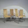 SET OF 4 'B25' WICKER DINING CHAIRS BY AXEL BRUCHHÄUSER FOR TECTA, GERMANY 1980S