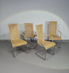 SET OF 4 'B25' WICKER DINING CHAIRS BY AXEL BRUCHHÄUSER FOR TECTA, GERMANY 1980S