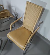 SET OF 4 'B25' WICKER DINING CHAIRS BY AXEL BRUCHHÄUSER FOR TECTA, GERMANY 1980S