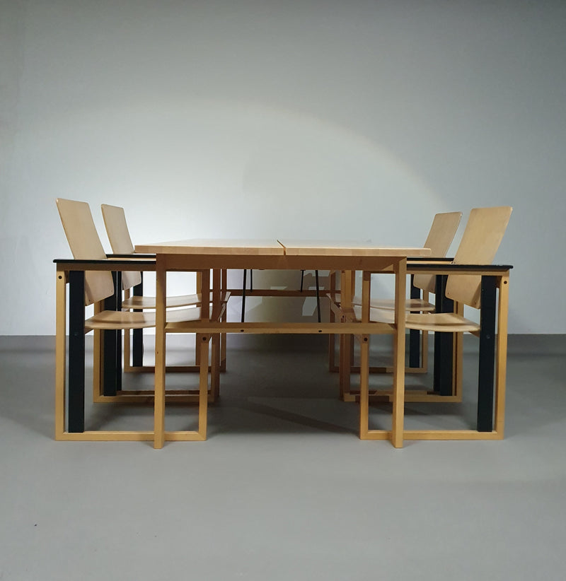 Extremely rare Finnish dining set by Simo Heikkilä / Pentik. 1980s