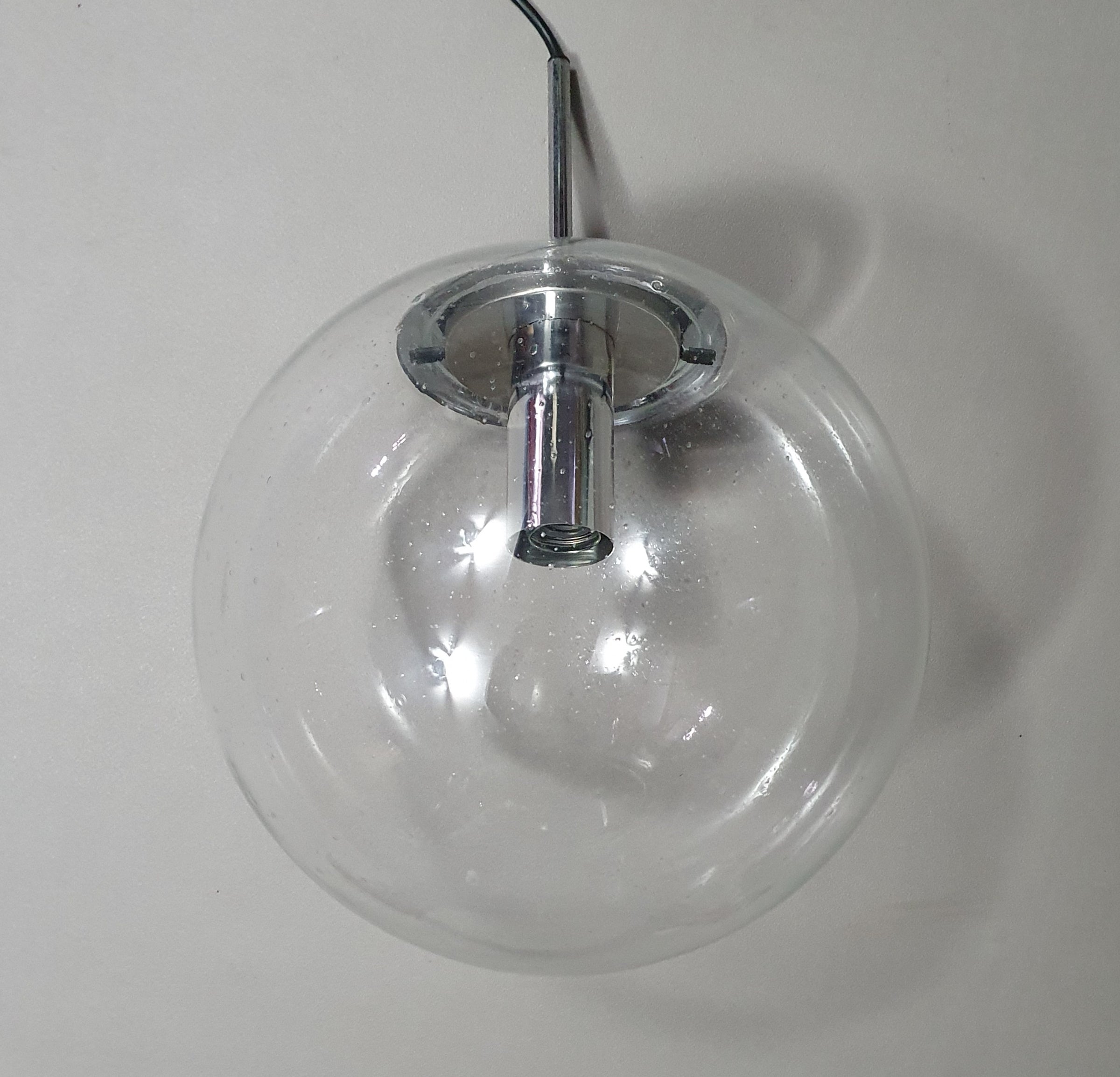 10 x Large ball pendant by Glashütte Limburg model 4103 / 1960s.  Not claened yet. Straight from a church.