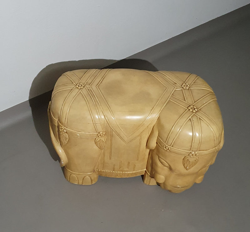 Decorative wood and resin elephant table / stool