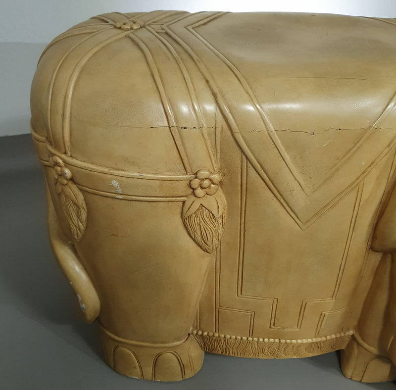 Decorative wood and resin elephant form table