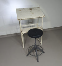 VINTAGE INDUSTRIËLE TEKENTAFEL BUREAU INDUSTRIAL DESK DRAWING TABLE