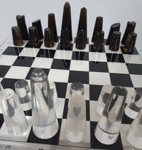 Acrylic transparant / lucite chessboard 1980s / chess game