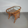 Rattan / bamboo Balcony side table / chairs set 1970s.