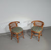 Rattan / bamboo Balcony side table / chairs set 1970s.