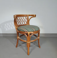 Rattan / bamboo Balcony side table / chairs set 1970s.