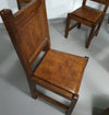 6 x Brutalist solid oak chairs mid century