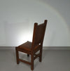 6 x Brutalist solid oak chairs mid century