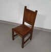 6 x Brutalist solid oak chairs mid century