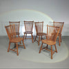 De Ster Geldermalsen Spindle Back dining chair 6 x in solid Oak. With a small carved decoration in the back rest.
1960s