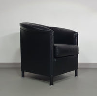 Aura chairs / black leather by Paolo Piva for Wittmann 1980