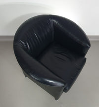 Aura chairs / black leather by Paolo Piva for Wittmann 1980