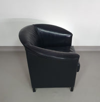 Aura chairs / black leather by Paolo Piva for Wittmann 1980