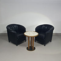 Aura chairs / black leather by Paolo Piva for Wittmann 1980