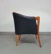 Armchairs in Walnut and Leather in / Italy 1980s, Set of 2