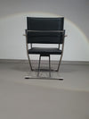 2 x 1986 Mark Singer EUROKA Leather/Chrome Campaign Folding Chair Glider MOMA Modern