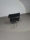 2 x 1986 Mark Singer EUROKA Leather/Chrome Campaign Folding Chair Glider MOMA Modern