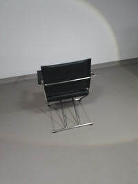 2 x 1986 Mark Singer EUROKA Leather/Chrome Campaign Folding Chair Glider MOMA Modern