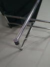 2 x 1986 Mark Singer EUROKA Leather/Chrome Campaign Folding Chair Glider MOMA Modern