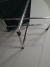 2 x 1986 Mark Singer EUROKA Leather/Chrome Campaign Folding Chair Glider MOMA Modern