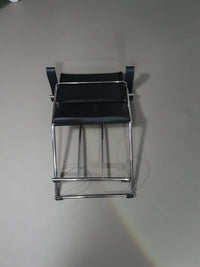 2 x 1986 Mark Singer EUROKA Leather/Chrome Campaign Folding Chair Glider MOMA Modern